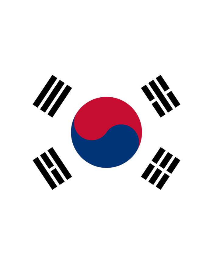 Bandera Corea del sur 10 x 15 cm.
