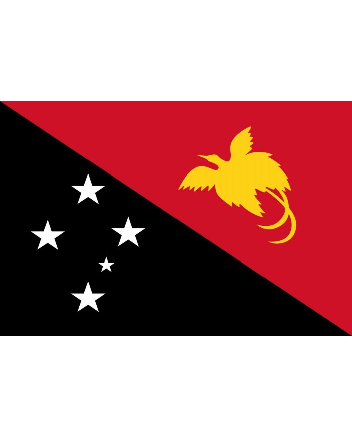 AZ FLAG Bandera de Mesa de PAPÚA Nueva Guinea 15x10cm BANDERINA de DESPACHO PAPÚ NEOGUINEANA 10 x 15 cm Punta Dorada 