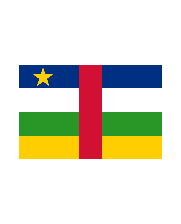 Bandera República Centro Africana 10 x 15 cm.