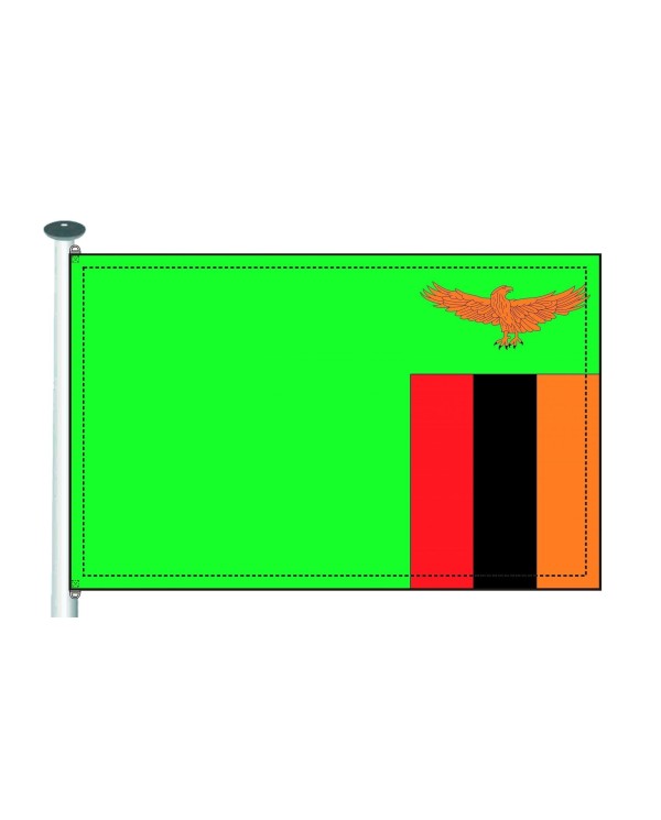 Bandera Zambia 10 x 15 cm.
